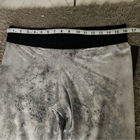 Saucony Athletic Pants Womens Size M Gray Splatter Paint Mid Rise Pull On L - Picture 3 of 6